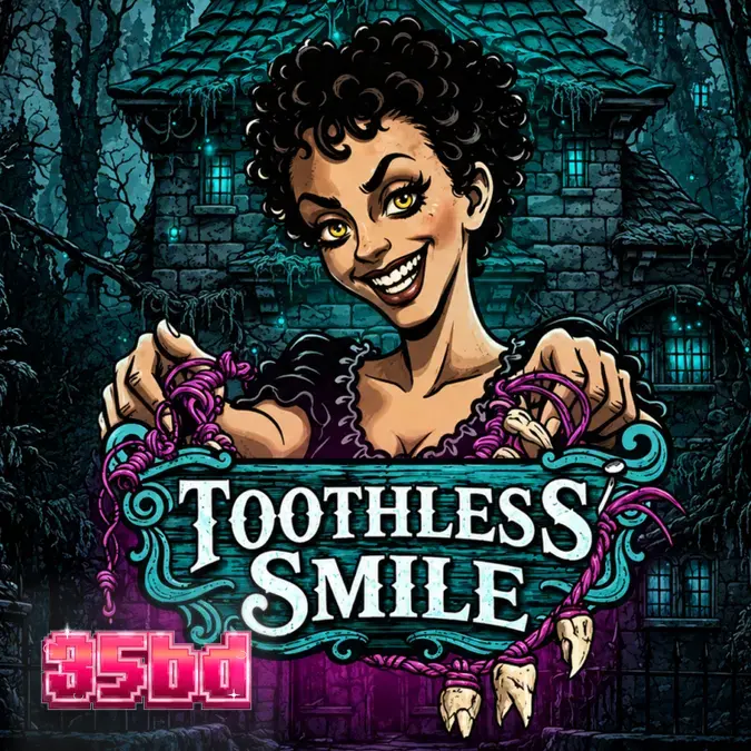 Toothless Smile স্লট গেমের একটি দৃশ্য যেখানে ডেন্টাল থিম এবং অন্ধকার পরিবেশ দেখা যাচ্ছে।